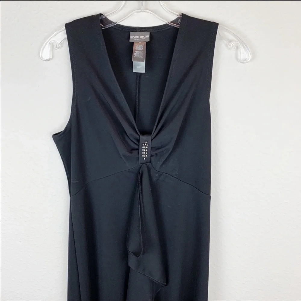 Bisou Bisou Black Sleeveless Rhinestone Dress F2 G221 - Picture 2 of 5